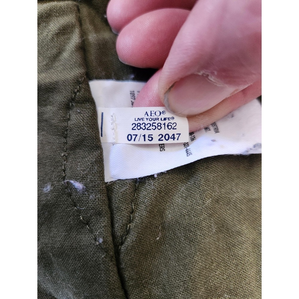 American Eagle Outfitters Jacket Womens Medium Green Hooded Sherpa Lined Parka - Picture 15 of 15